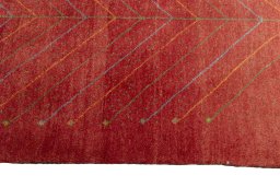 Close-up detail of New Persian Gabbeh rug from Iran / Persia showing Wool weave