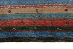 Central medallion detail of New Persian Gabbeh rug from Iran / Persia