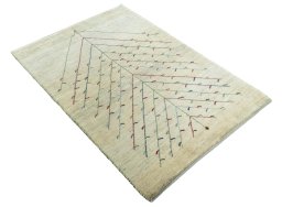 Close-up detail of New Persian Gabbeh rug from Iran / Persia showing Wool weave
