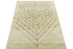 Surface texture of New Persian Gabbeh rug with natural Wool and intricate pattern