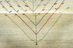Full view of New Persian Gabbeh rug from Iran / Persia, 147 × 102 cm in Beige tones