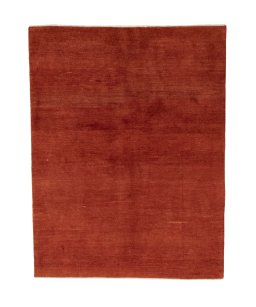 Full view of New Persian Gabbeh rug from Iran / Persia, 197 × 152 cm in Red tones