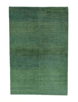 Full view of New Persian Gabbeh rug from Iran / Persia, 190 × 126 cm in Green tones
