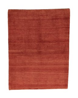 Full view of New Persian Gabbeh rug from Iran / Persia, 204 × 155 cm in Red tones