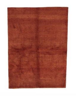 Full view of New Persian Gabbeh rug from Iran / Persia, 243 × 178 cm in Red tones