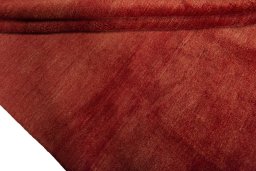 Full view of New Persian Gabbeh rug from Iran / Persia, 243 × 178 cm in Red tones