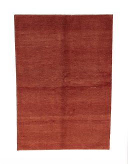 Full view of New Persian Gabbeh rug from Iran / Persia, 245 × 174 cm in Red tones