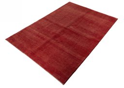 Corner detail of New Persian Gabbeh rug showing border pattern and Wool pile