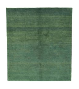 Full view of New Persian Gabbeh rug from Iran / Persia, 205 × 180 cm in Green tones
