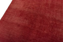 Backside of handmade New Persian Gabbeh rug showing knot structure and weave density