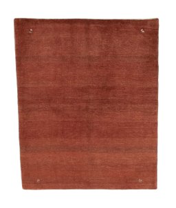 Full view of New Persian Gabbeh rug from Iran / Persia, 192 × 158 cm in Red tones