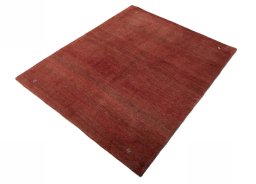 Corner detail of New Persian Gabbeh rug showing border pattern and Wool pile