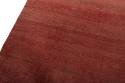 Backside of handmade New Persian Gabbeh rug showing knot structure and weave density