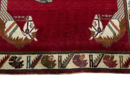 Central medallion detail of 2000s Persian Gabbeh rug from Iran / Persia
