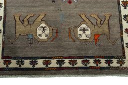 Central medallion detail of New Persian Gabbeh rug from Iran / Persia