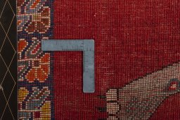Close-up detail of 2000s Persian Gabbeh rug from Iran / Persia showing Wool weave