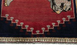 Central medallion detail of 2000s Persian Gabbeh rug from Iran / Persia