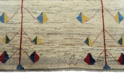 Central medallion detail of 2000s Persian Gabbeh rug from Iran / Persia