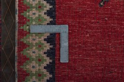 Close-up detail of 2000s Persian Gabbeh rug from Iran / Persia showing Wool weave