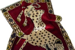 Corner detail of 2000s Persian Gabbeh rug showing border pattern and Wool pile