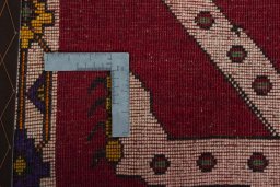 Close-up detail of 2000s Persian Gabbeh rug from Iran / Persia showing Wool weave
