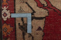 Close-up detail of 2000s Persian Gabbeh rug from Iran / Persia showing Wool weave