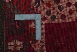 Close-up detail of 2000s Persian Gabbeh rug from Iran / Persia showing Wool weave