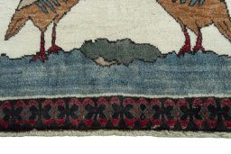 Central medallion detail of 2000s Persian Gabbeh rug from Iran / Persia