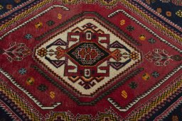 Central medallion detail of 2000s Persian Gabbeh rug from Iran / Persia