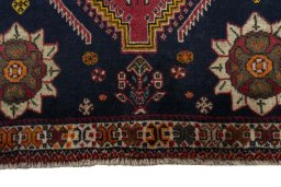 Close-up detail of 2000s Persian Gabbeh rug from Iran / Persia showing Wool weave