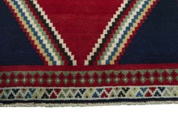 Central medallion detail of 2000s Persian Gabbeh rug from Iran / Persia
