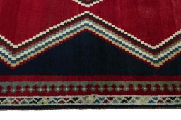 Close-up detail of 2000s Persian Gabbeh rug from Iran / Persia showing Wool weave