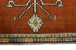 Central medallion detail of 1970s Persian Gabbeh rug from Iran / Persia
