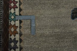 Close-up detail of 2000s Persian Gabbeh rug from Iran / Persia showing Wool weave