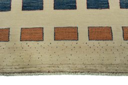 Central medallion detail of 2000s Persian Gabbeh rug from Iran / Persia