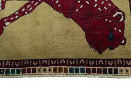 Central medallion detail of 2000s Persian Gabbeh rug from Iran / Persia