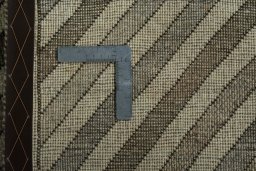 Close-up detail of 2000s Persian Gabbeh rug from Iran / Persia showing Wool weave