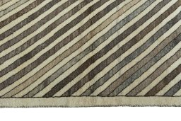 Close-up detail of 2000s Persian Gabbeh rug from Iran / Persia showing Wool weave