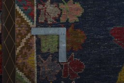 Close-up detail of 2000s Persian Gabbeh rug from Iran / Persia showing Wool weave
