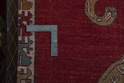 Close-up detail of 2000s Persian Gabbeh rug from Iran / Persia showing Wool weave