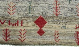 Central medallion detail of 2000s Persian Gabbeh rug from Iran / Persia