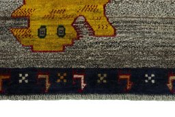 Central medallion detail of 2000s Persian Gabbeh rug from Iran / Persia
