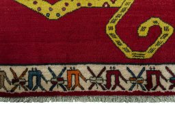 Central medallion detail of 2000s Persian Gabbeh rug from Iran / Persia