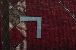 Close-up detail of 2000s Persian Gabbeh rug from Iran / Persia showing Wool weave