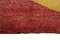 Central medallion detail of 2000s Persian Gabbeh rug from Iran / Persia