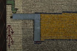 Close-up detail of 2000s Persian Gabbeh rug from Iran / Persia showing Wool weave