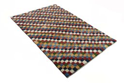 Close-up detail of New Persian Gabbeh rug from Iran / Persia showing Wool weave