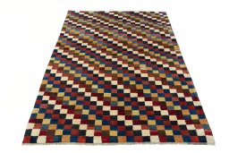 Surface texture of New Persian Gabbeh rug with natural Wool and intricate pattern