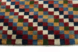 Central medallion detail of New Persian Gabbeh rug from Iran / Persia