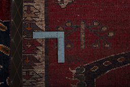 Close-up detail of 2000s Persian Gabbeh rug from Iran / Persia showing Wool weave